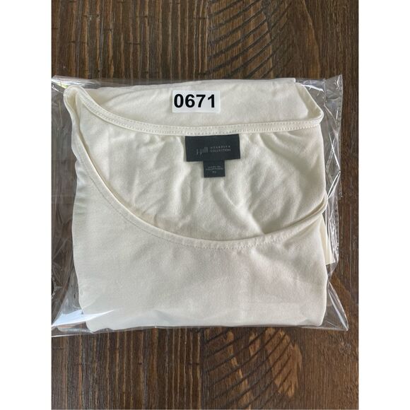 J Jill Top Women XL White Boxy Fit Shirt Elevated Basic Short Sleeve Minimalist‎ - Picture 7 of 7